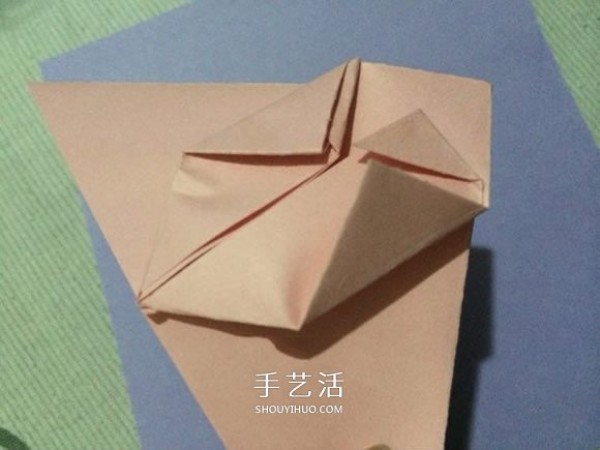 A simple folding method of three-dimensional rabbit, childrens origami rabbit illustration