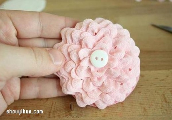 How to make peony head flower by hand with non-woven fabric and lace