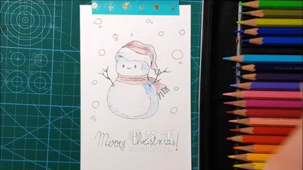 4 waysA simple and cute way to make hand-painted Christmas cards