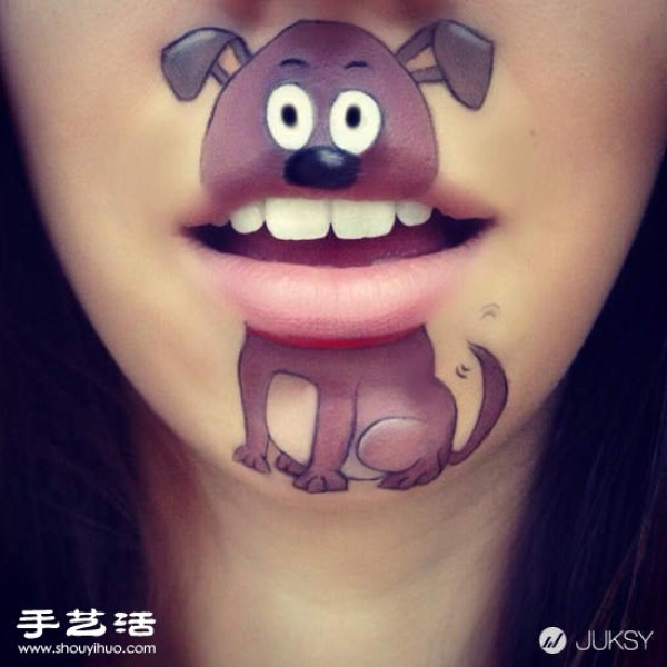 Womens lips as canvas lip gloss DIY interesting cartoon pattern