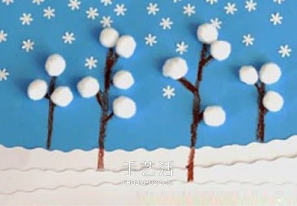 Beautiful New Year Snow Scenery Greeting Card DIY Handmade Winter Greeting Card Making Method