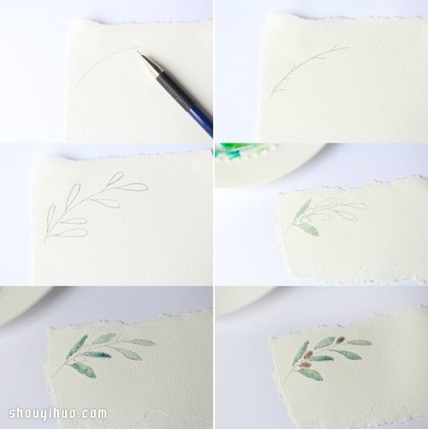 Card paper + watercolor creative handmade DIY banquet seat label