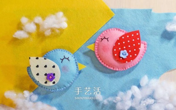 Non-woven bird bird refrigerator magnet DIY handmade fabric bird refrigerator magnet production