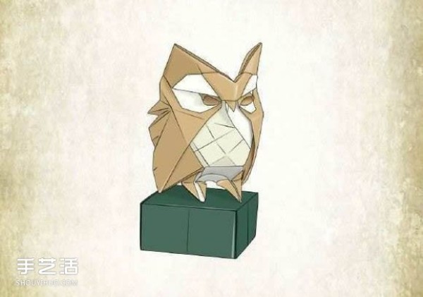 Roman Diaz origami three-dimensional owl illustrated tutorial