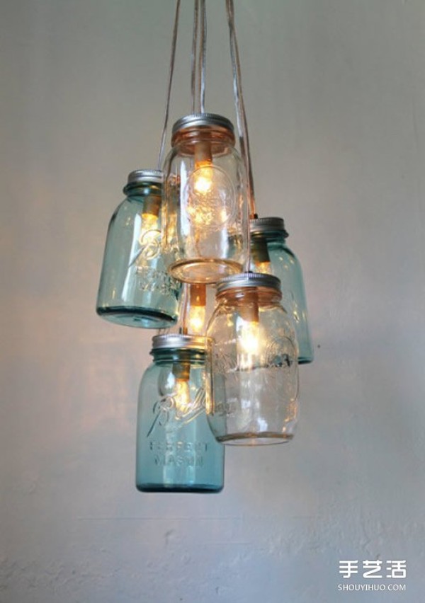 Using waste glass cans and bottles to make beautiful lighting by handmade DIY