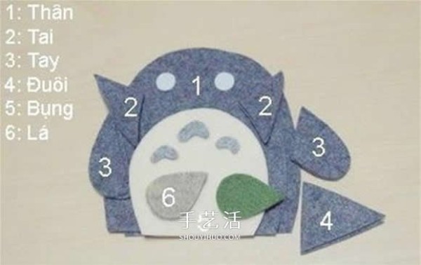 How to make your own cartoon key bag with handmade fabric art Totoro key bag