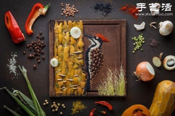 DIY bird-themed creative food presentation