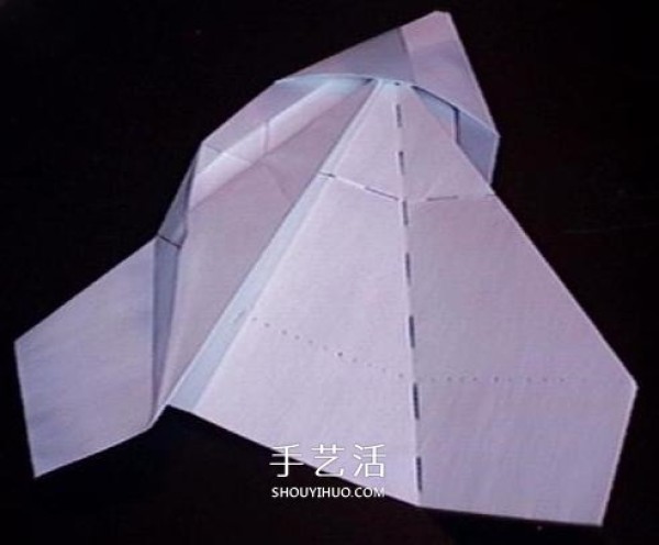 A detailed illustration of how to fold an Avengers paper plane or an origami fighter plane