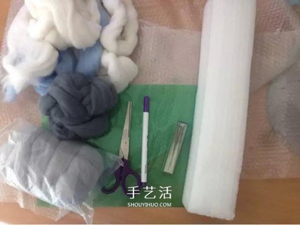 Wool felt shark key bag DIY wool felt key bag making method