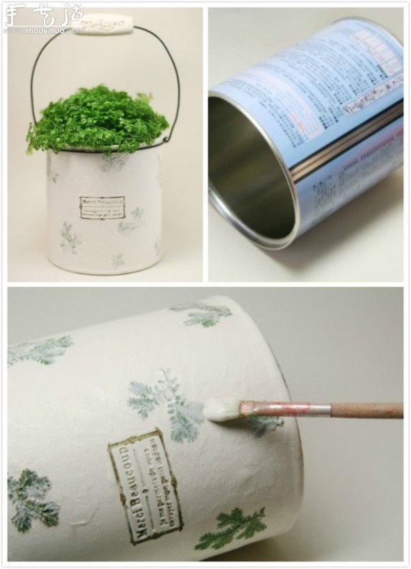 How to make potted plants from discarded milk powder cans