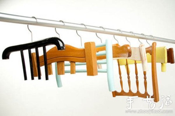 Chair backrest is hand-modified into fashionable clothes hanger