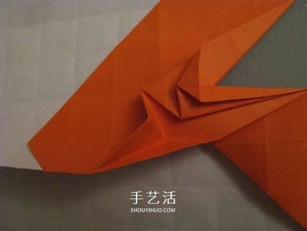 Origami illustration of three-dimensional jack-o