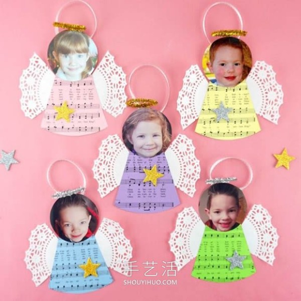 Illustrated tutorial for hand-making angel ornaments with photos