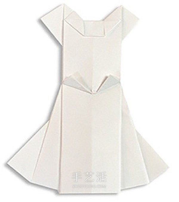 Wedding dress and suit folding diagram, origami wedding clothing method