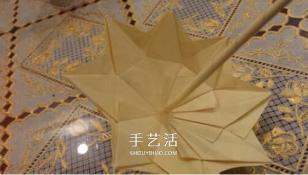 Beautiful 3D Umbrella Origami Illustration Steps to Fold a Paper Umbrella