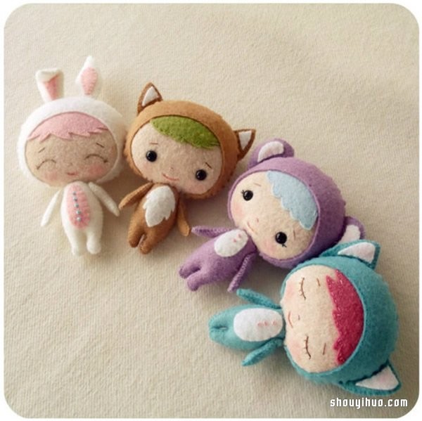 Q Meng non-woven cloth doll works of cute plush cloth doll hand-made works for appreciation