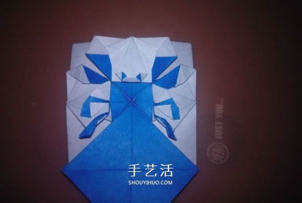 How to fold a flat crab with a diagram that looks like a small crab origami