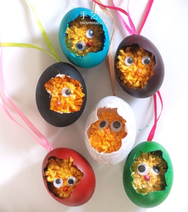 YarnBalls and egg shells handmade creative birthday gifts