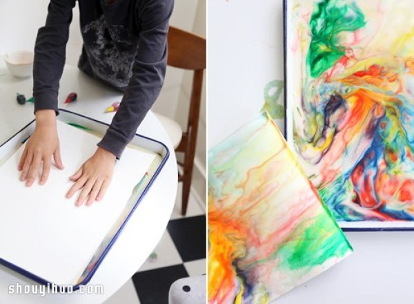 Milk tie-dye handmade DIY magical abstract paintings