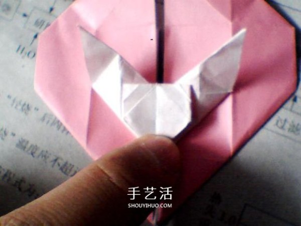 Illustrations on how to fold Valentines Day love origami with wings to make a perfect match