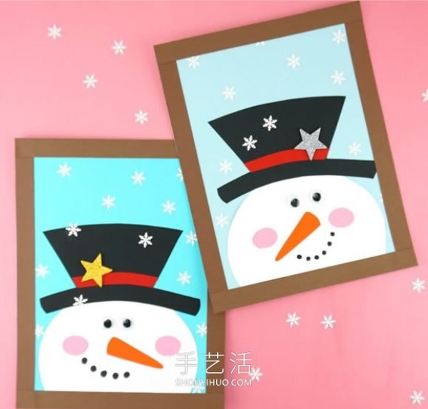 Tutorial on how to make Christmas snowman stickers from cardboard