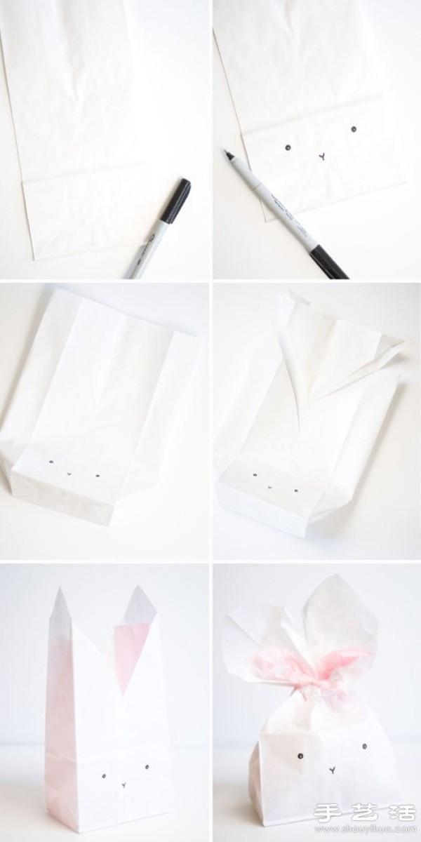 DIY production method of super cute rabbit gift packaging bag