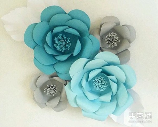 How to make simple paper flowers, process of making handmade paper flowers and illustrations