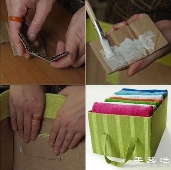 Using waste cardboard boxes/cartons/packaging boxes to make clothing storage boxes