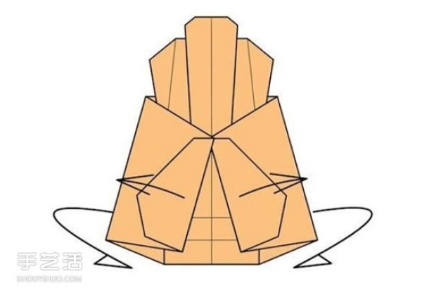 Illustration of the folding method of the origami sofa chair and the folding steps of the handmade sofa chair