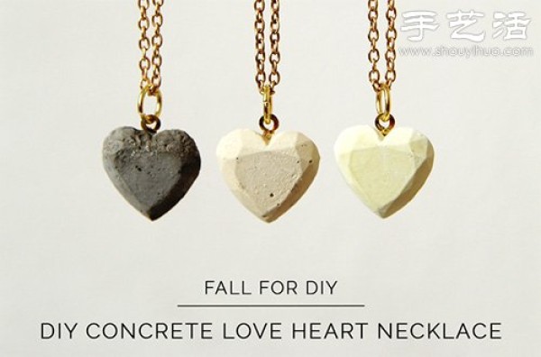 Concrete DIY to make exquisite industrial style heart-shaped necklace