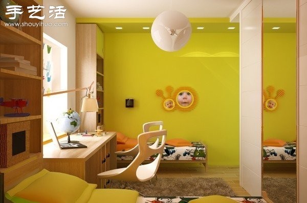 Large space childrens room decoration design renderings