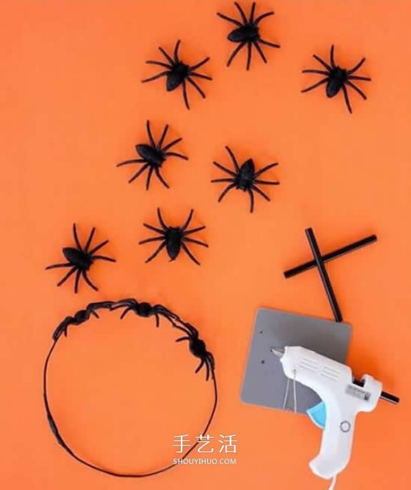 Tutorial on making a simple Halloween headdress and making a DIY Halloween spider headdress