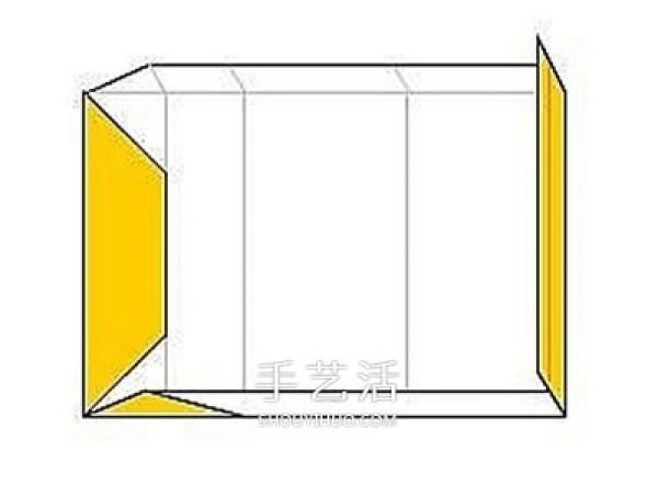 How to fold a square box by hand, square carton origami illustration