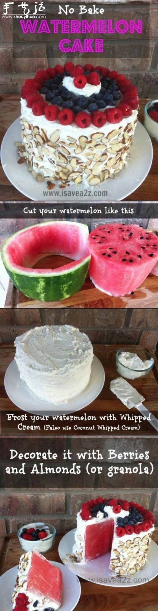 Handmade no-bake watermelon cake