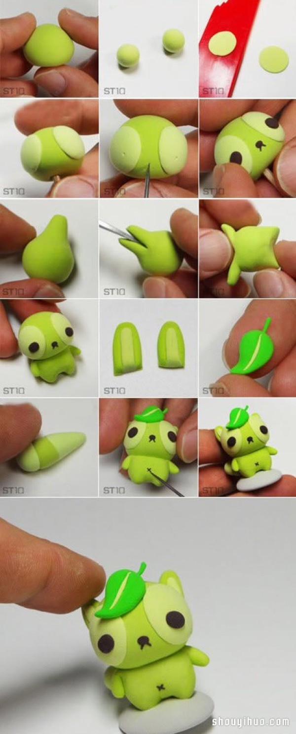 Ultra-light clay DIY hand-made cute dog figures with illustrated tutorials