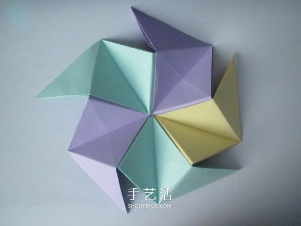 Detailed tutorial on folding paper flower balls, hand-made origami flower balls process diagram