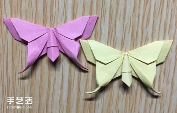 Handmade butterfly origami step by step illustration of the detailed process of folding a butterfly