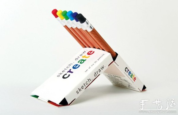 Colored pencil packaging box design appreciation