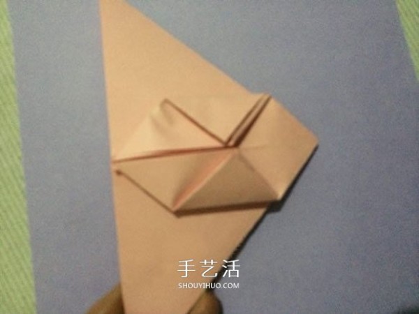 A simple folding method of three-dimensional rabbit, childrens origami rabbit illustration