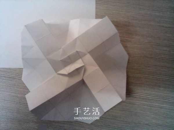 Illustration of how to fold the eight-petal Kawasaki rose, origami eight-petal Kawasaki rose