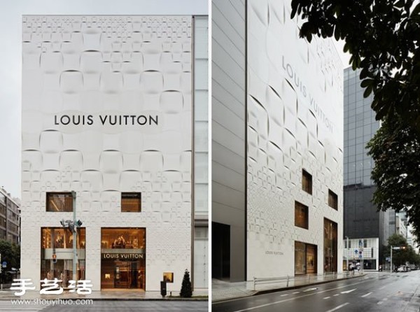 Architectural exterior design of fashion brand LV Tokyo Ginza store