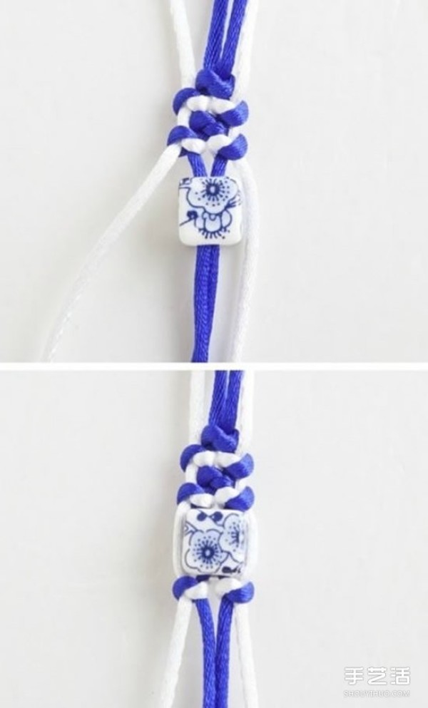 How to weave a blue and white porcelain bracelet, how to weave a DIY blue and white porcelain bracelet