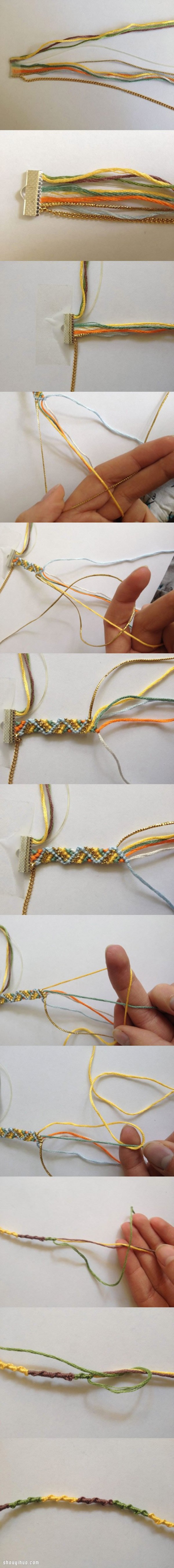 Illustrated tutorial on how to weave Tibetan ethnic style bracelets