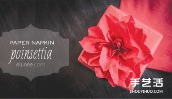 How to make Christmas flowers, illustrations of making poinsettia paper flowers