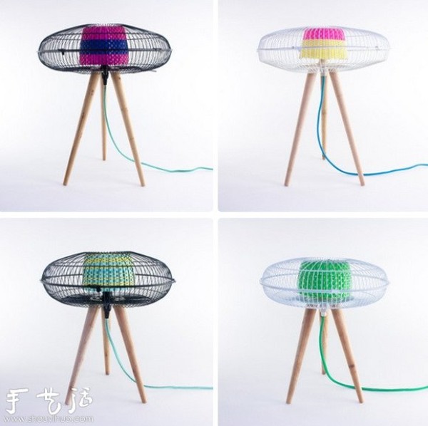 Handmade lamps made from old fans are both environmentally friendly and can increase income