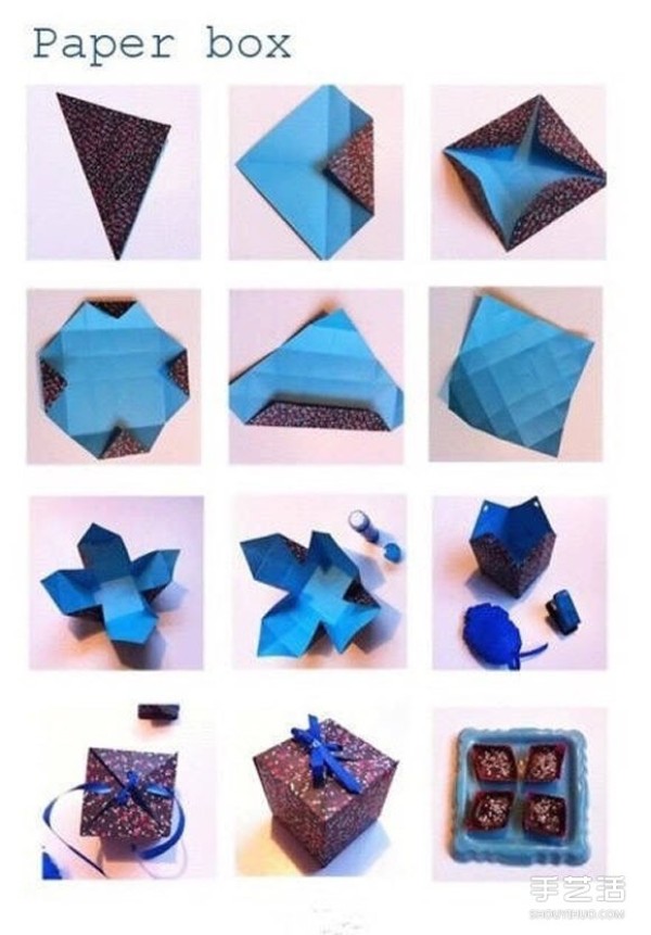 How to make a square origami box with a lid by hand