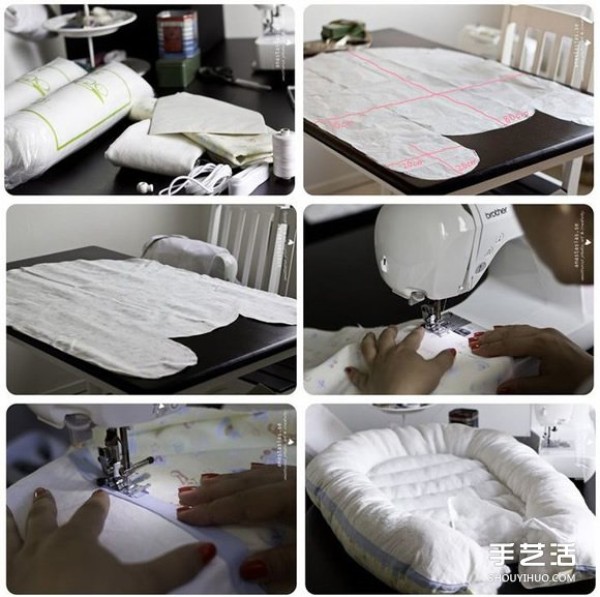 DIY method of making a cute hand-made fabric crib for a non-woven crib