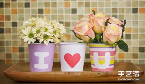 Disposable paper cup handmade pictures are simple, creative and super healing