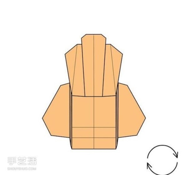 Illustration of the folding method of the origami sofa chair and the folding steps of the handmade sofa chair