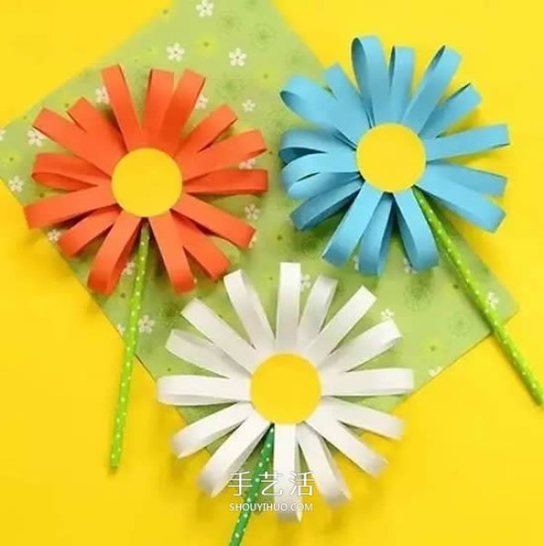 How to make beautiful and cute chrysanthemums from cardboard by childrens handicrafts during Double Ninth Festival